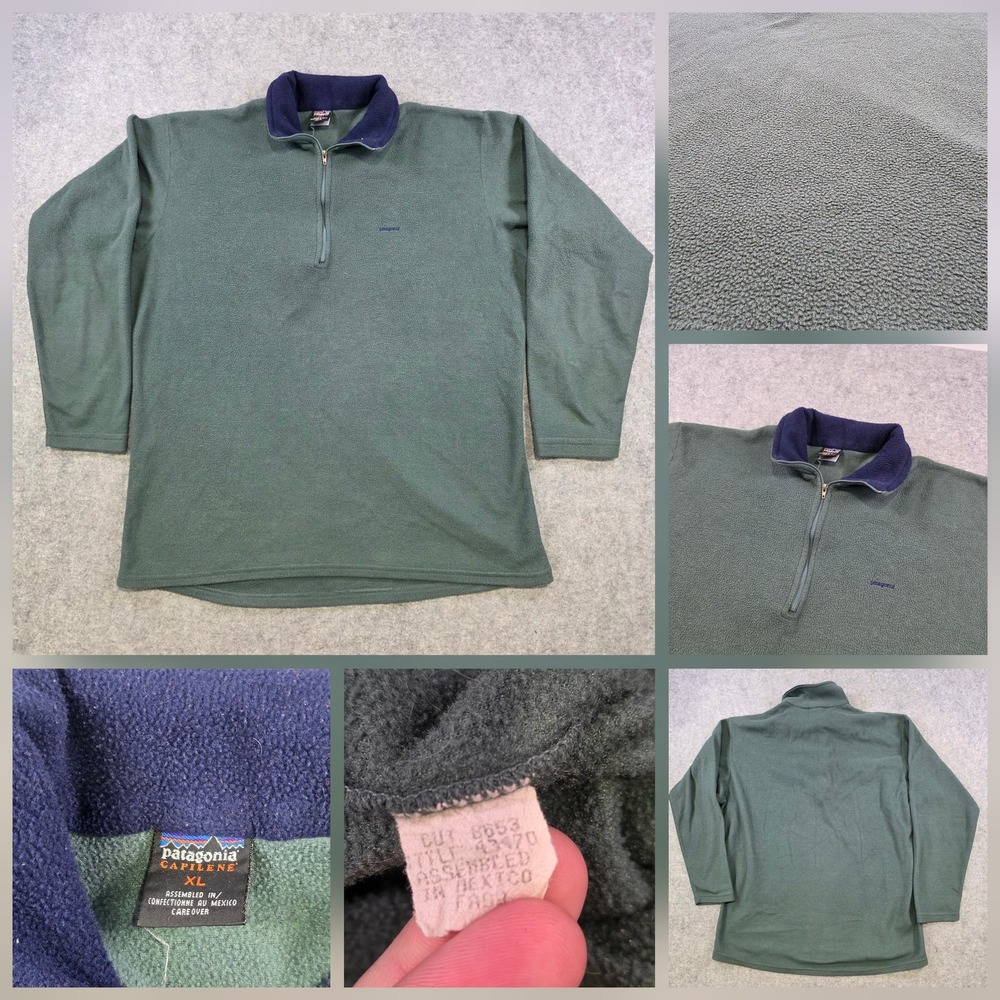 VTG 90s Patagonia Capilene Expedition Weight Fleece Zip-T Womens XL Jacket